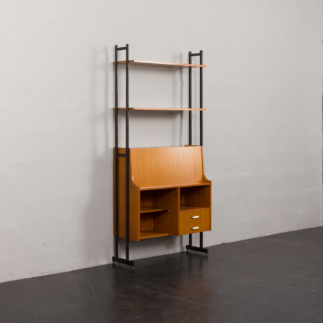 24070 Italian free standing one bay teak wall unit-3 24070 Italian free standing one bay teak wall unit-3