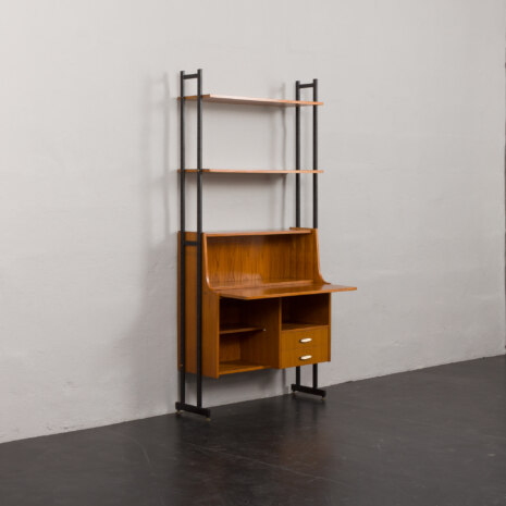 24070 Italian free standing one bay teak wall unit-5 24070 Italian free standing one bay teak wall unit-5