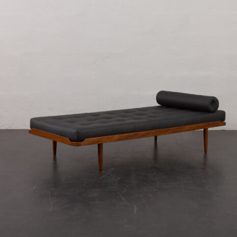24064.1 Danish mid century teak daybed in black leather, 1960s-3 24064.1 Danish mid century teak daybed in black leather, 1960s-3