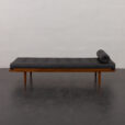 24064.1 Danish mid century teak daybed in black leather, 1960s-4