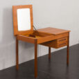 24069 Danish mid century teak desk with hidden vanity, 1960s-14