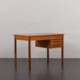 24069 Danish mid century teak desk with hidden vanity, 1960s-2