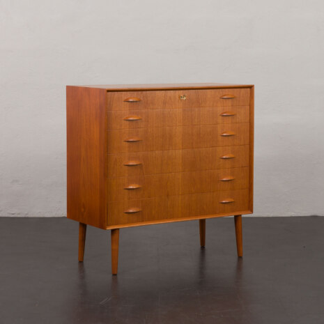 24076 Johannes Sorth teak chest of 6 drawers, Denmark 1960s-2 24076 Johannes Sorth teak chest of 6 drawers, Denmark 1960s-2