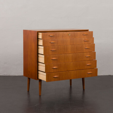 24076 Johannes Sorth teak chest of 6 drawers, Denmark 1960s-3 24076 Johannes Sorth teak chest of 6 drawers, Denmark 1960s-3