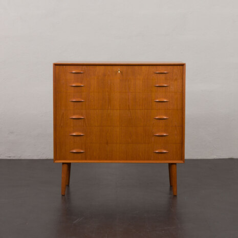24076 Johannes Sorth teak chest of 6 drawers, Denmark 1960s-4 24076 Johannes Sorth teak chest of 6 drawers, Denmark 1960s-4