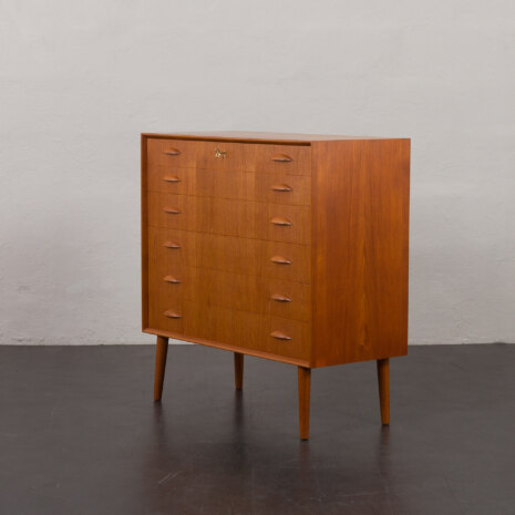 24076 Johannes Sorth teak chest of 6 drawers, Denmark 1960s-5 24076 Johannes Sorth teak chest of 6 drawers, Denmark 1960s-5