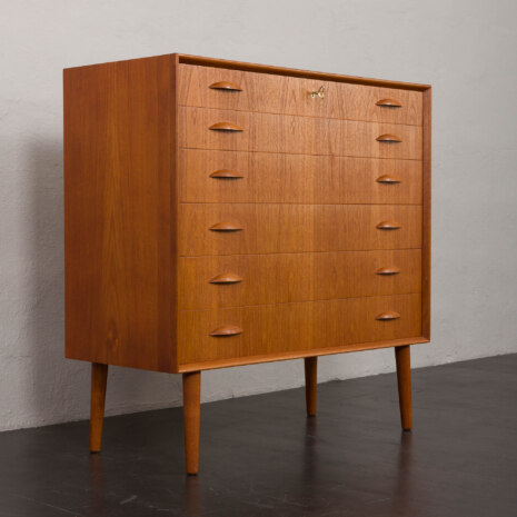 24076 Johannes Sorth teak chest of 6 drawers, Denmark 1960s-7 24076 Johannes Sorth teak chest of 6 drawers, Denmark 1960s-7
