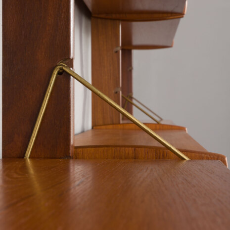 24091 Ergo three bay teak wall unit by John Texmon, Norway 1960s-13 24091 Ergo three bay teak wall unit by John Texmon, Norway 1960s-13