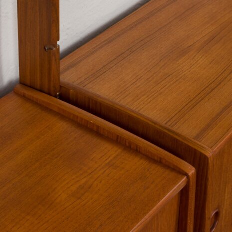 24091 Ergo three bay teak wall unit by John Texmon, Norway 1960s-19 24091 Ergo three bay teak wall unit by John Texmon, Norway 1960s-19