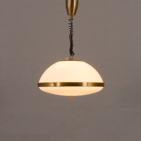 Brass and acrylic Italian mid century pendant lamp, 1970s
