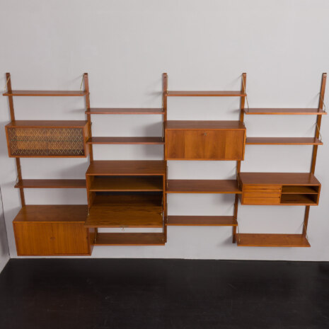 24119 Poul Cadovius four bay teak wall unit-12 24119 Poul Cadovius four bay teak wall unit-12