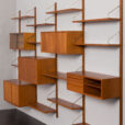24119 Poul Cadovius four bay teak wall unit-14
