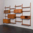 24119 Poul Cadovius four bay teak wall unit-4