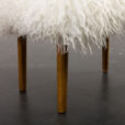 23403 Danish mid century footstoll in long hair sheepskin, 1960s-9