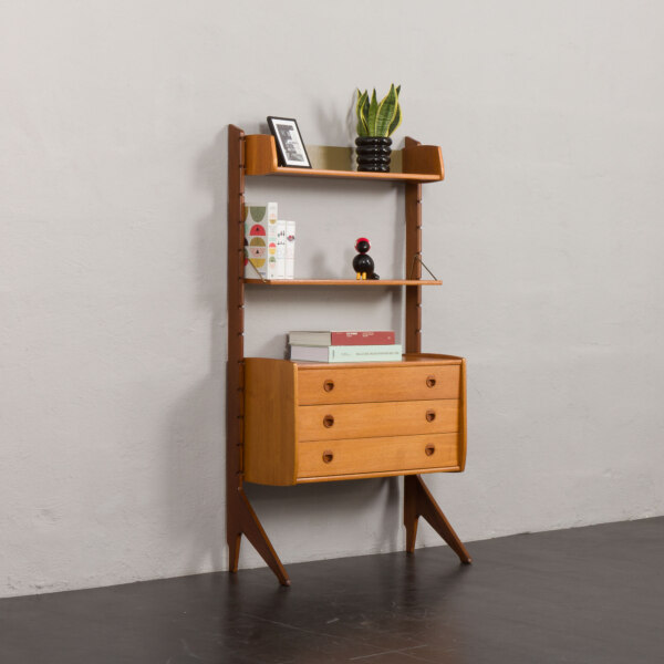 freestanding teak wall unit