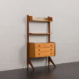 24092 Ergo free standing one bay teak wall unit-3