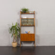 24093 Ergo free standing one bay teak wall unit by John Texmon, Norway 1960s-1