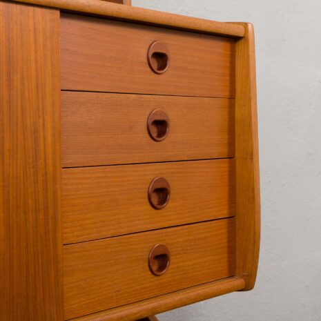 24093 Ergo free standing one bay teak wall unit by John Texmon, Norway 1960s-14 24093 Ergo free standing one bay teak wall unit by John Texmon, Norway 1960s-14