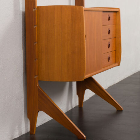 24093 Ergo free standing one bay teak wall unit by John Texmon, Norway 1960s-18 24093 Ergo free standing one bay teak wall unit by John Texmon, Norway 1960s-18