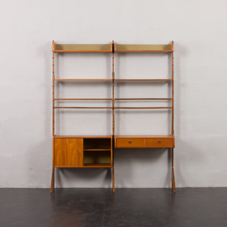 24096 Ergo free standing two bay teak wall unit-6 24096 Ergo free standing two bay teak wall unit-6