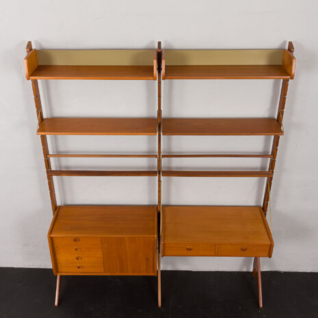 24096 Ergo free standing two bay teak wall unit-8 24096 Ergo free standing two bay teak wall unit-8