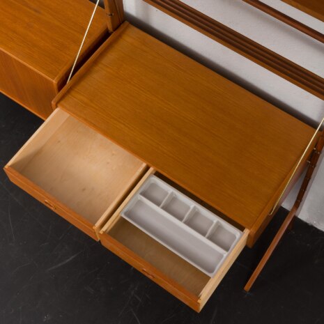 24096 Ergo free standing two bay teak wall unit-9 24096 Ergo free standing two bay teak wall unit-9