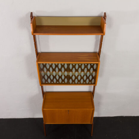 24098 Ergo free standing one bay teak wall unit-9 24098 Ergo free standing one bay teak wall unit-9