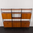 24100 Italian free standing three bay teak wall unit-14