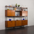 Italian mid-century free-standing wall unit in teak, 1970s