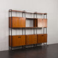 24100 Italian free standing three bay teak wall unit-3