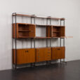 24100 Italian free standing three bay teak wall unit-4