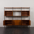 24100 Italian free standing three bay teak wall unit-8
