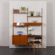 24116 Preben Sorensen two bay teak wall unit with desk-1