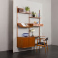 24116 Preben Sorensen two bay teak wall unit with desk-2