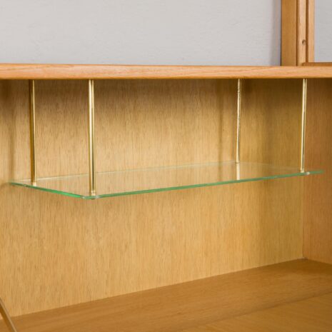 24128 Sven Andersen Scandinavian free standing two bay oak wall unit-10 24128 Sven Andersen Scandinavian free standing two bay oak wall unit-10