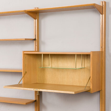 24128 Sven Andersen Scandinavian free standing two bay oak wall unit-17 24128 Sven Andersen Scandinavian free standing two bay oak wall unit-17