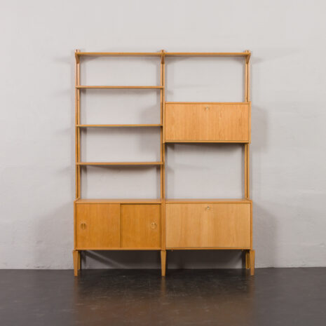 24128 Sven Andersen Scandinavian free standing two bay oak wall unit-7 24128 Sven Andersen Scandinavian free standing two bay oak wall unit-7