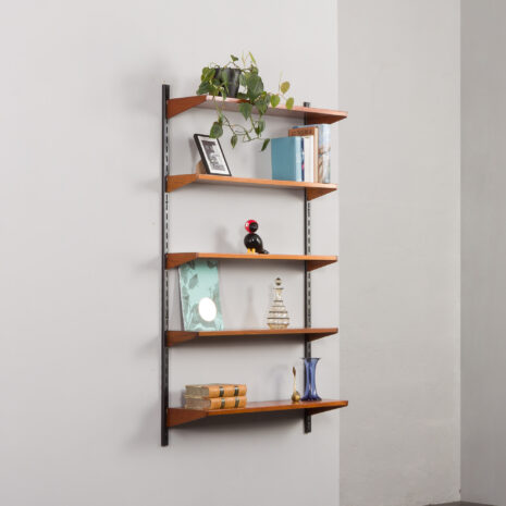 24168 Kai Kristiansen one bay teak wall unit-2 Mid-century teak wall unit, Kai Kristiansen for FM Mobler, Denmark, 1960s