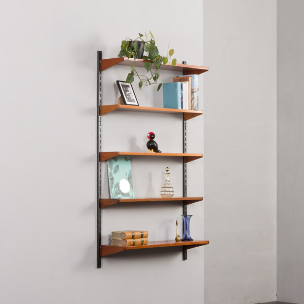 Mid-century teak wall unit, Kai Kristiansen for FM Mobler, Denmark, 1960s