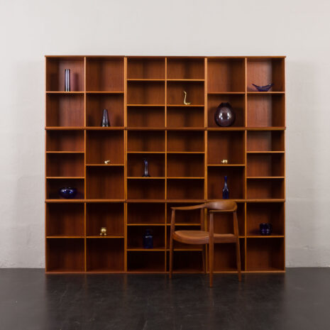 24185 Bookcase Mogens Koch style-1 Danish extra large modular bookcase in the style of Mogens Koch style, 1970s