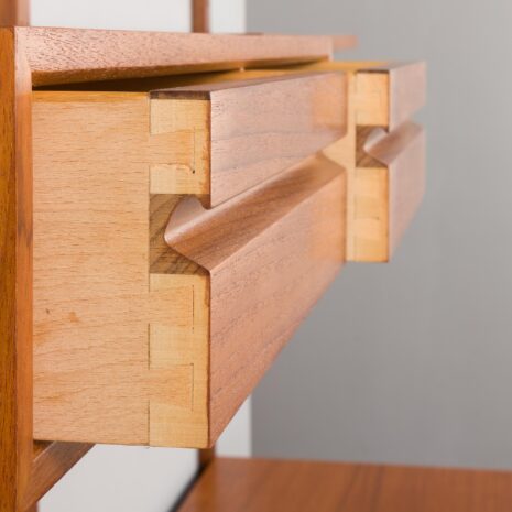 23313 Poul Cadovius two bay teak wall unit with desk-12 23313 Poul Cadovius two bay teak wall unit with desk-12