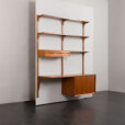 23313 Poul Cadovius two bay teak wall unit with desk-3