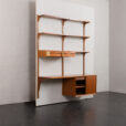 23313 Poul Cadovius two bay teak wall unit with desk-4