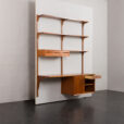 23313 Poul Cadovius two bay teak wall unit with desk-6