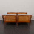 Pair of mid-century Teak and Cane beds attr. to Kai Winding, Denmark, 1950s