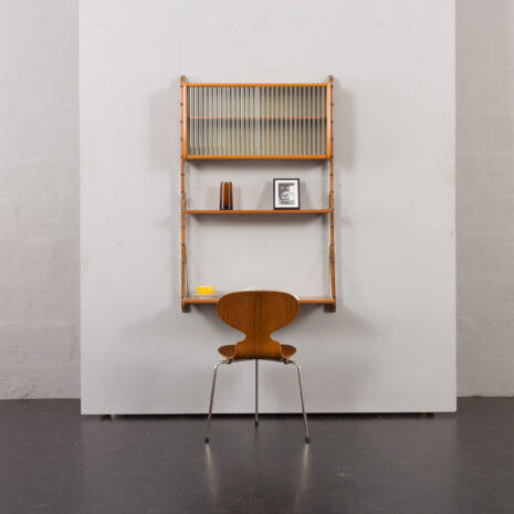 24094 Ergo one bay teak wall unit with desk-2 24094 Ergo one bay teak wall unit with desk-2