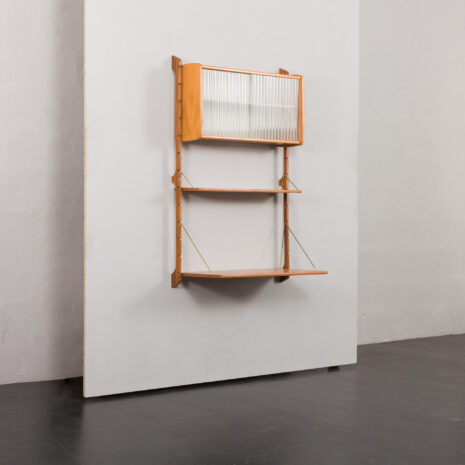 24094 Ergo one bay teak wall unit with desk-4 24094 Ergo one bay teak wall unit with desk-4