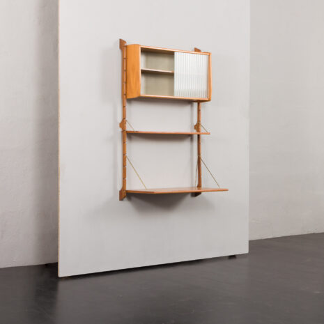 24094 Ergo one bay teak wall unit with desk-5 24094 Ergo one bay teak wall unit with desk-5