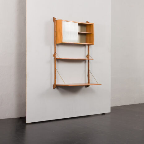 24094 Ergo one bay teak wall unit with desk-6 24094 Ergo one bay teak wall unit with desk-6