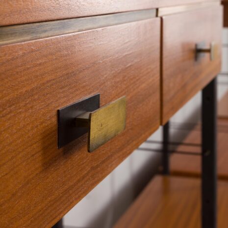 24105 Italian free standing four bay teak wall unit-10 24105 Italian free standing four bay teak wall unit-10